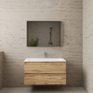 Gliss Design wastafelmeubel 100 cm Dakota Oak met wastafel wit (2)