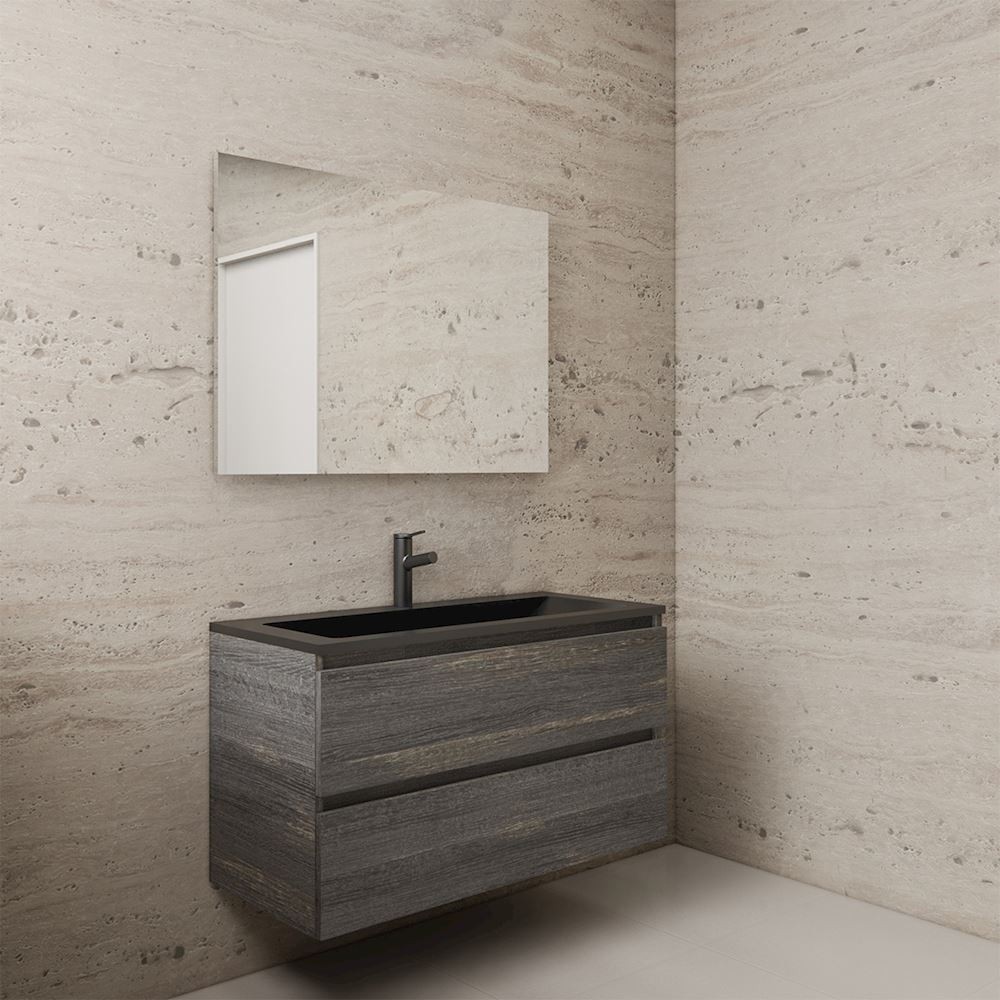 Gliss Design wastafelmeubel 100 cm Freya Oak met wastafel mat zwart (3)