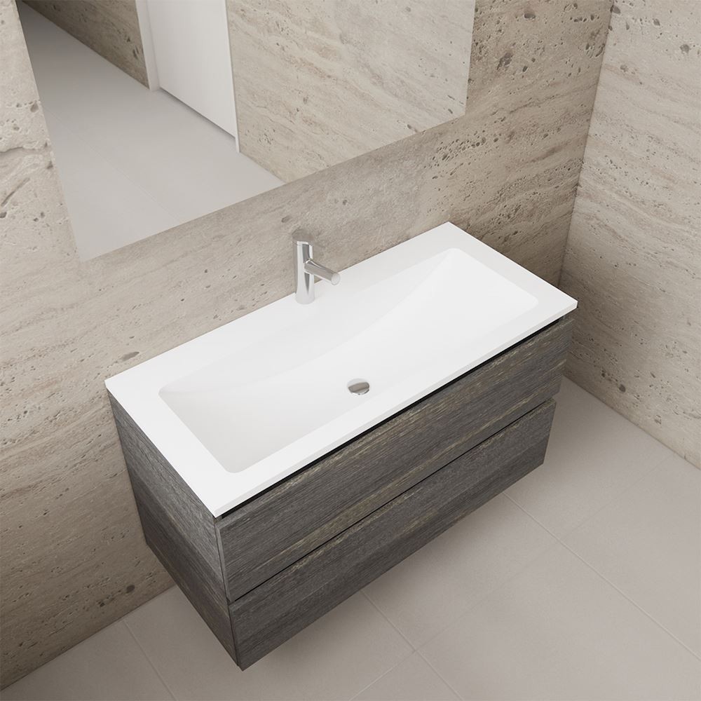 Gliss Design wastafelmeubel 100 cm Freya Oak met wastafel wit (1)