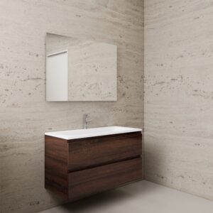Gliss Design wastafelmeubel 100 cm Sonoma Choco met wastafel wit (3)