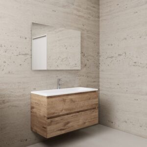 Gliss Design wastafelmeubel 100 cm Wellington Oak met wastafel wit (3)