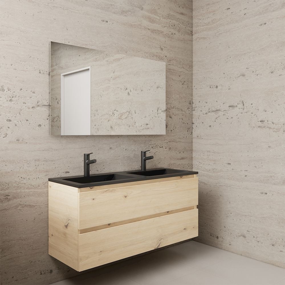 Gliss Design wastafelmeubel 120 cm Artisan Oak met wastafel zwart (3)