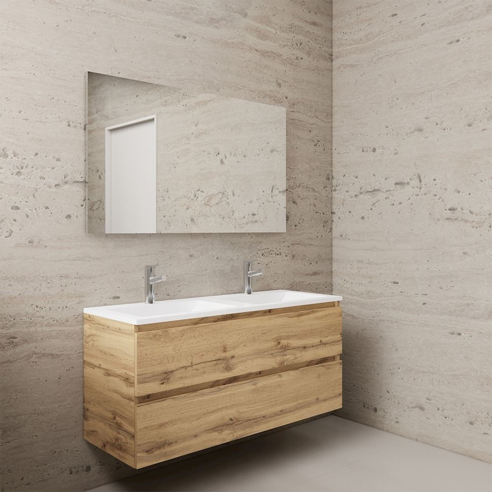 Gliss Design wastafelmeubel 120 cm Dakota Oak met wastafel wit (2)