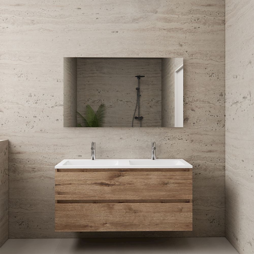 Gliss Design wastafelmeubel 120 cm Sonoma Choco met wastafel wit (2)