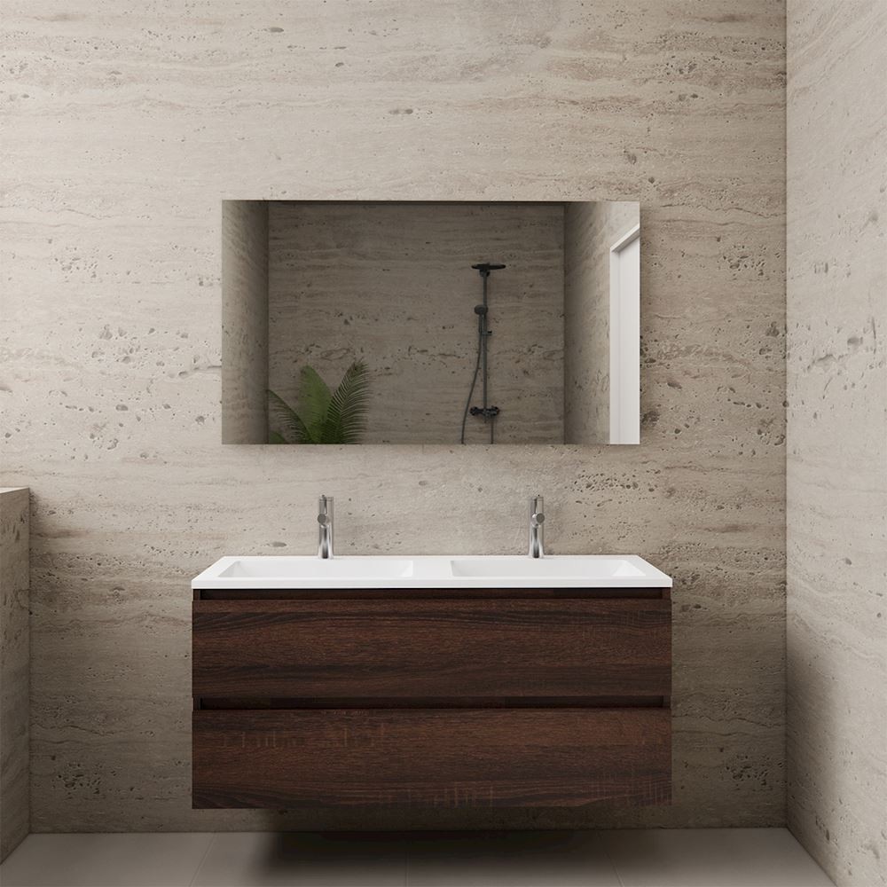 Gliss Design wastafelmeubel 120 cm Sonoma Choco met wastafel wit (2)
