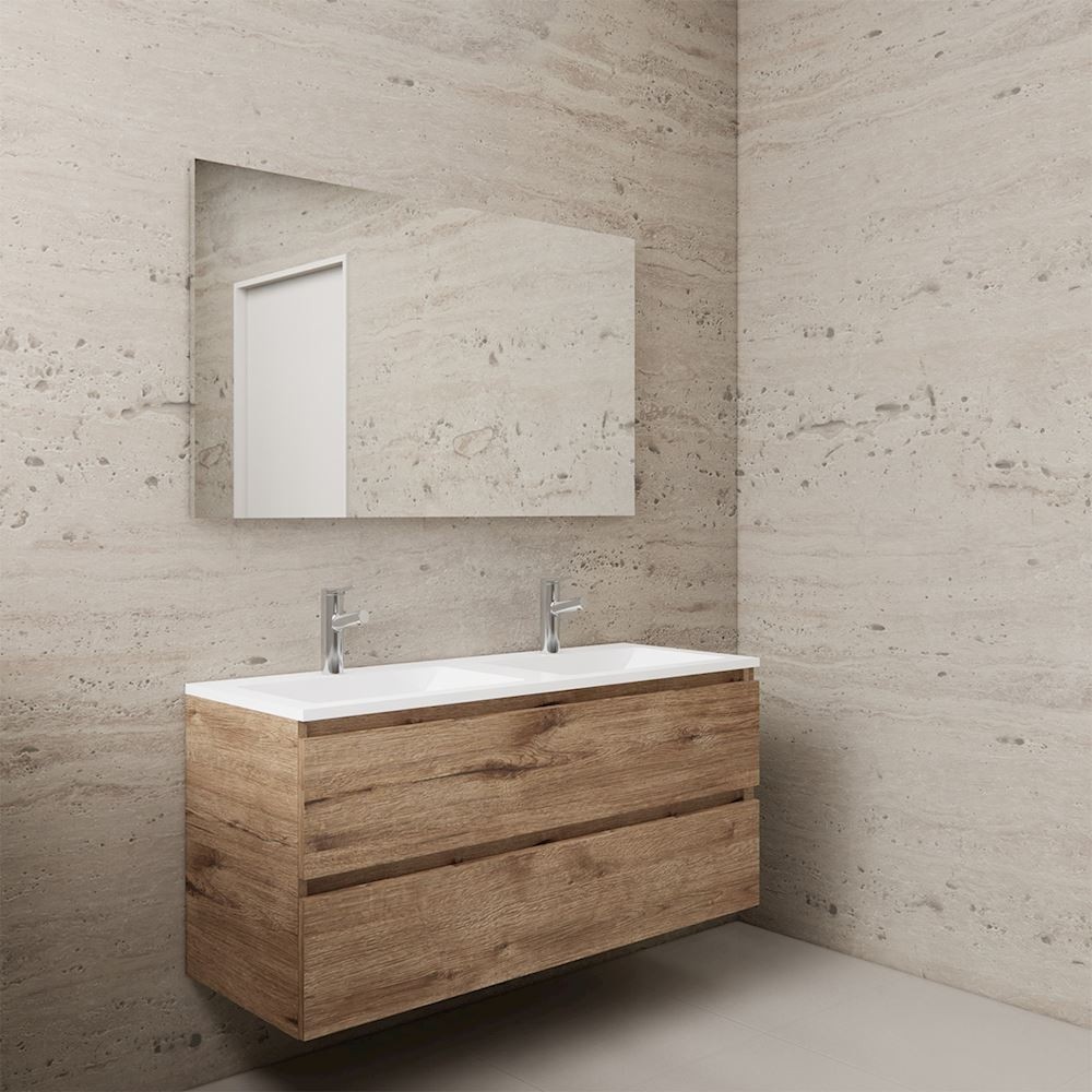 Gliss Design wastafelmeubel 120 cm Sonoma Choco met wastafel wit (3)