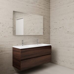 Gliss Design wastafelmeubel 120 cm Sonoma Choco met wastafel wit (3)