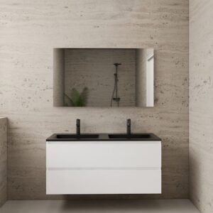 Gliss Design wastafelmeubel 120 cm antraciet hoogglans met wastafel mat zwart (5)