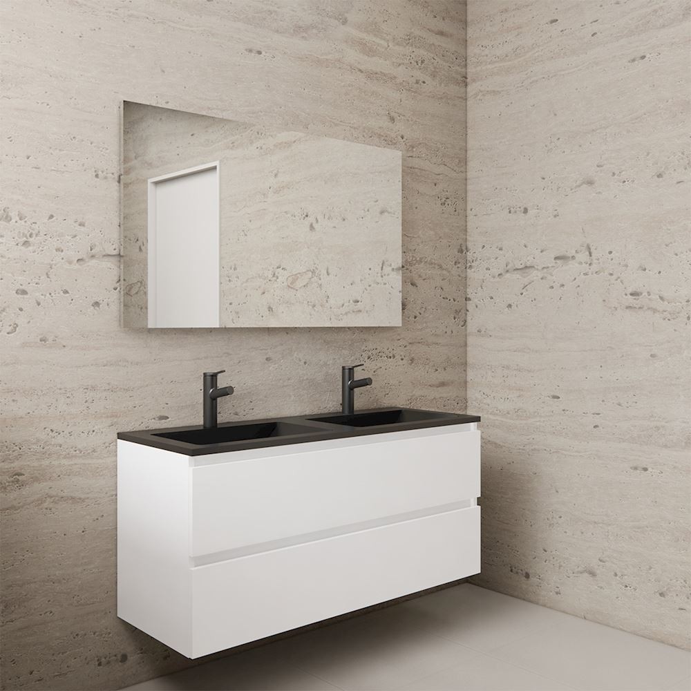 Gliss Design wastafelmeubel 120 cm antraciet hoogglans met wastafel mat zwart (6)