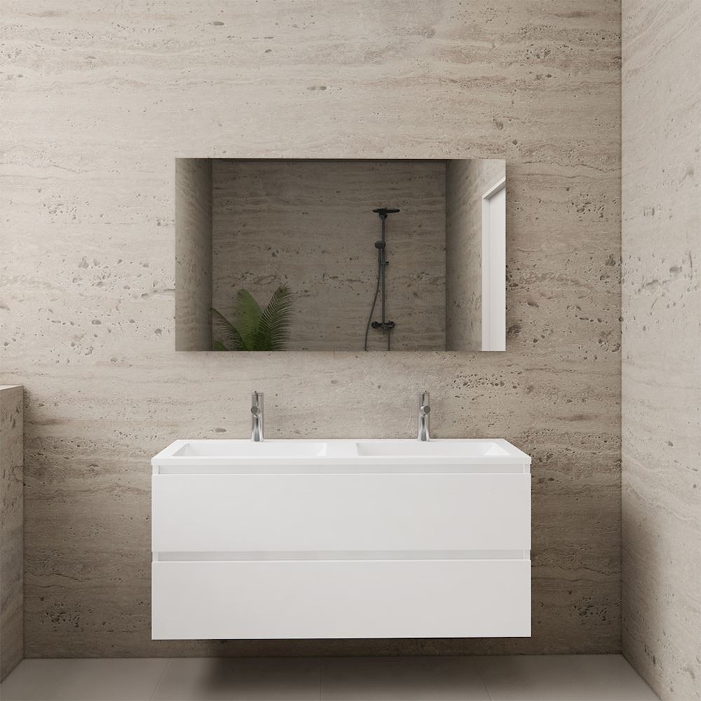 Gliss Design wastafelmeubel 120 cm antraciet hoogglans met wastafel mat wit