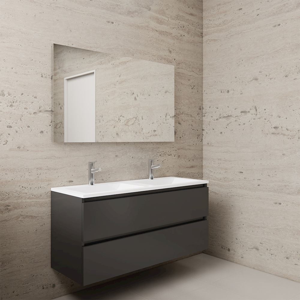 Gliss Design wastafelmeubel 120 cm antraciet hoogglans met wastafel wit (3)