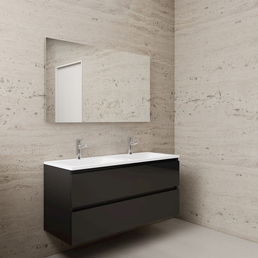 Gliss Design wastafelmeubel 120 cm mat zwart met wastafel wit (3)