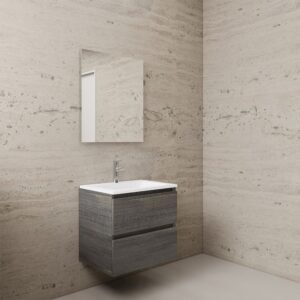 Gliss Design wastafelmeubel 60 cm Dakota Oak met wastafel glans wit
