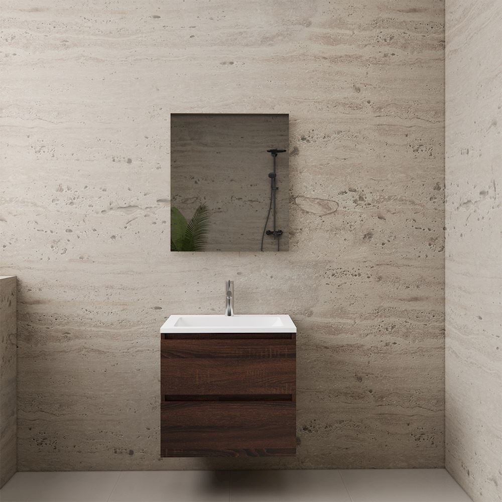 Gliss Design wastafelmeubel 60 cm Freya Oak met wastafel mat zwart - Gliss Design wastafelmeubel 60 cm Sonoma Choco met wastafel wit (2)