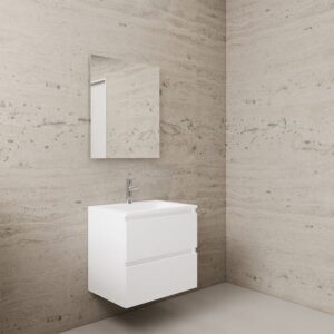 Gliss Design wastafelmeubel 60 cm mat zwart met wastafel mat wit