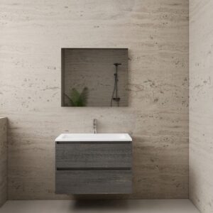 Gliss Design wastafelmeubel 80 cm Dakota Oak met wastafel mat zwart - Gliss Design wastafelmeubel 80 cm Freya Oak met wastafel wit (2)