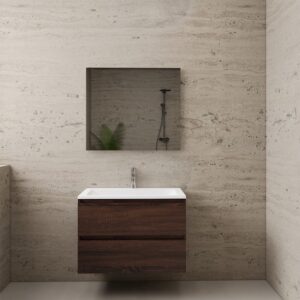 Gliss Design wastafelmeubel 80 cm Freya Oak met wastafel mat zwart - Gliss Design wastafelmeubel 80 cm Sonoma Choco met wastafel wit (2)