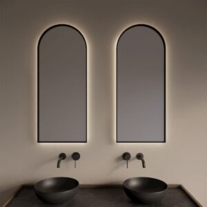 Gliss Design Delta badkamer spiegel mat mat zwart 40x100 cm