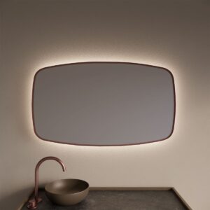 Gliss Design Epos horizontaal badkamer spiegel koper rosé 120x65 cm