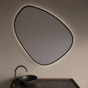 Gliss Design Fenix badkamer spiegel mat zwart 120 cm