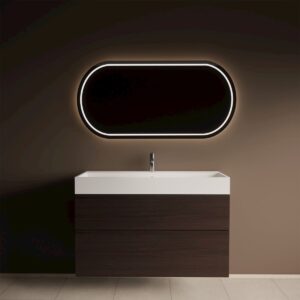 Gliss Design Puro wastafelmeubel 60 cm push-pull Siena Eiken wastafel mat wit