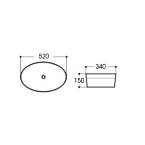 Waskom Amiens 52×34 cm Mat Wit(2)