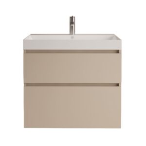 Gliss Design Puro wastafelmeubel 80 cm greeploos Truffel Beige wastafel mat wit