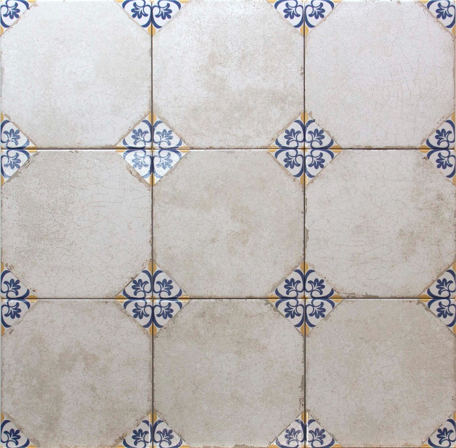 Wand- en vloertegel Lisboa Décor Zwart 22,5×22,5