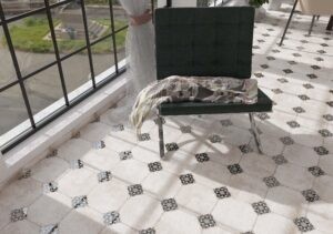 Wand- en vloertegel Lisboa Décor Verde 22,5×22,5