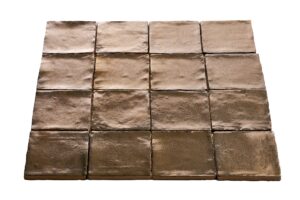 Voorbeeldtegel Linéa Emerald 6x25 - Wandtegel Dutchy handvorm brons 10x10 (2)
