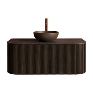 Gliss Design Alluro badmeubel met waskom 100 cm Charcoal blad wit marmer