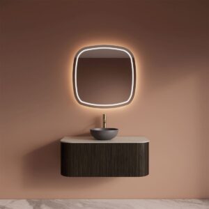 Gliss Design Alluro badmeubel met waskom 100 cm Charcoal blad wit marmer