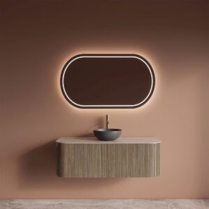 Gliss Design Alluro badmeubel met waskom 120 cm Corn Silk blad wit marmer