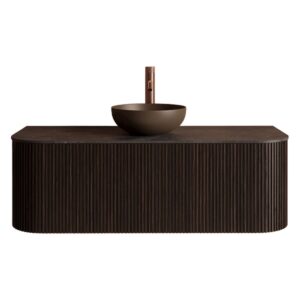 Gliss Design Alluro badmeubel met waskom 120 cm Ebony blad wit marmer