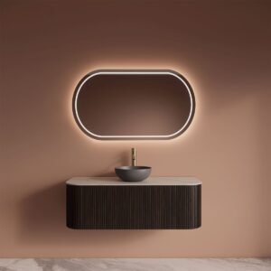 Gliss Design Alluro badmeubel met waskom 120 cm Ebony blad wit marmer
