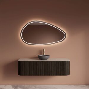 Gliss Design Alluro badmeubel met waskom 140 cm Charcoal blad wit marmer