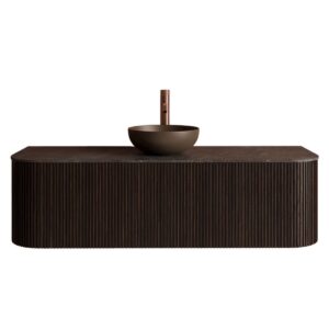 Gliss Design Alluro badmeubel met waskom 140 cm Ebony blad wit marmer