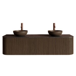 Gliss Design Alluro badmeubel met waskom 160 cm Ash Grey blad wit marmer