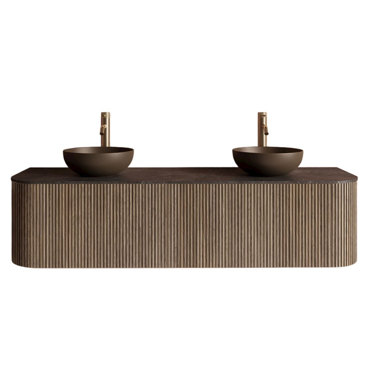 Gliss Design Alluro badmeubel met waskom 160 cm Corn Silk blad wit marmer