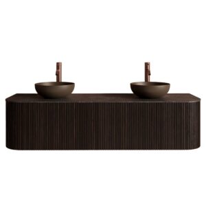 Gliss Design Alluro badmeubel met waskom 160 cm Ebony blad wit marmer