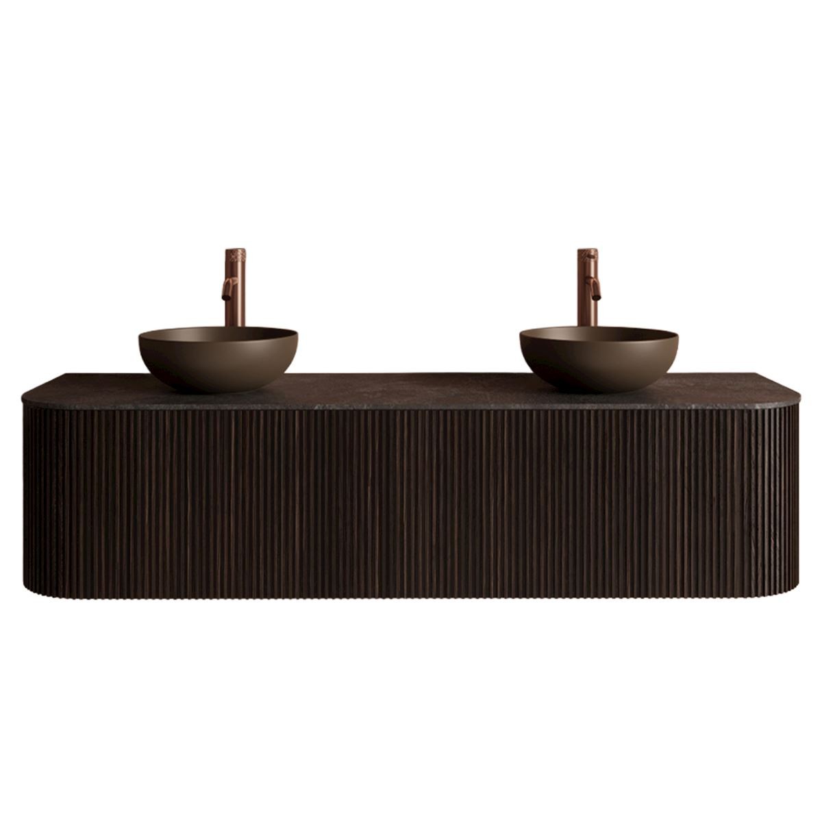 Gliss Design Alluro badmeubel met waskom 160 cm Ebony blad wit marmer