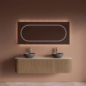Gliss Design Alluro badmeubel met waskom 160 cm Mist blad wit marmer