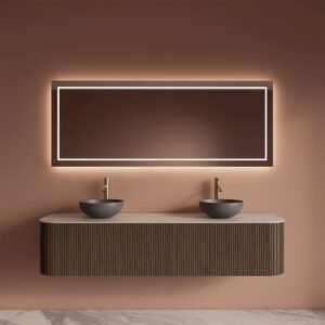 Gliss Design Alluro badmeubel met waskom 180 cm Ash Grey blad wit marmer