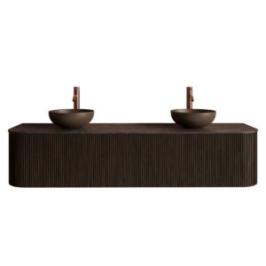Gliss Design Alluro badmeubel met waskom 180 cm Charcoal blad wit marmer