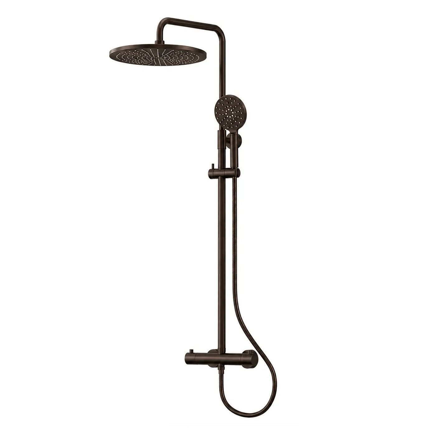Bellano Forma regendouche brons 30 cm thermostatisch in hoogte verstelbaar - Bellano Forma regendouche brons 30 cm thermostatisch H