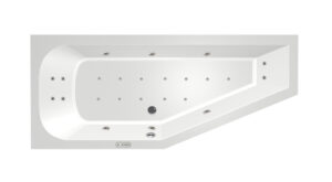 Xenz Lagoon bubbelbad hoek 160x75 cm links met RB2 whirlpool elektrisch wit (kopie) - Xenz Lagoon hoekbad 160 links