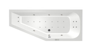 Xenz Lagoon bubbelbad hoek 160x75 cm links met RB2 whirlpool elektrisch wit (kopie) - Xenz Lagoon hoekbad 160 rechts