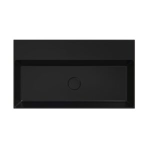 Xenz Dolce wastafel 80 cm zonder kraangaten zwart mat