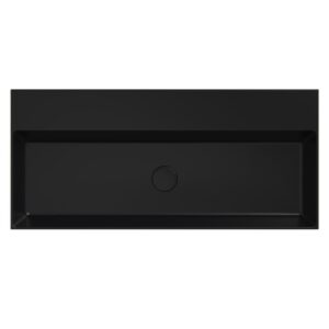 Xenz Dolce wastafel 100 cm zonder kraangaten zwart mat