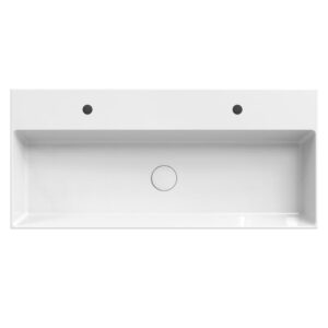 Xenz Dolce wastafel 100 2 kraangaten wit glans